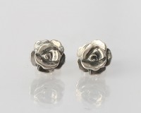 925 Silber Ohrstecker Rose